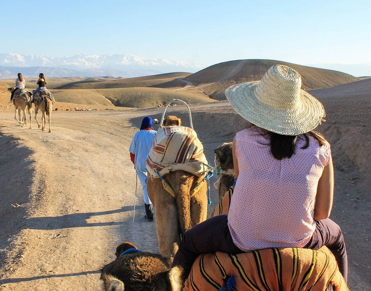 Paseo en camello al atardecer en el desierto de Agafay desde Marrakech